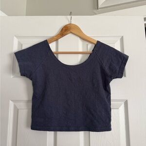 Eco-Essentials Hemp Blend Yoga Crop Top – Indigo Blue